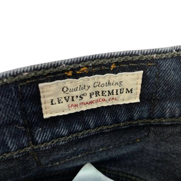 Levi’s Premium 501 Skinny Jeans Black Blue Distressed Women’s 24 (26 x 28) - Picture 11 of 13